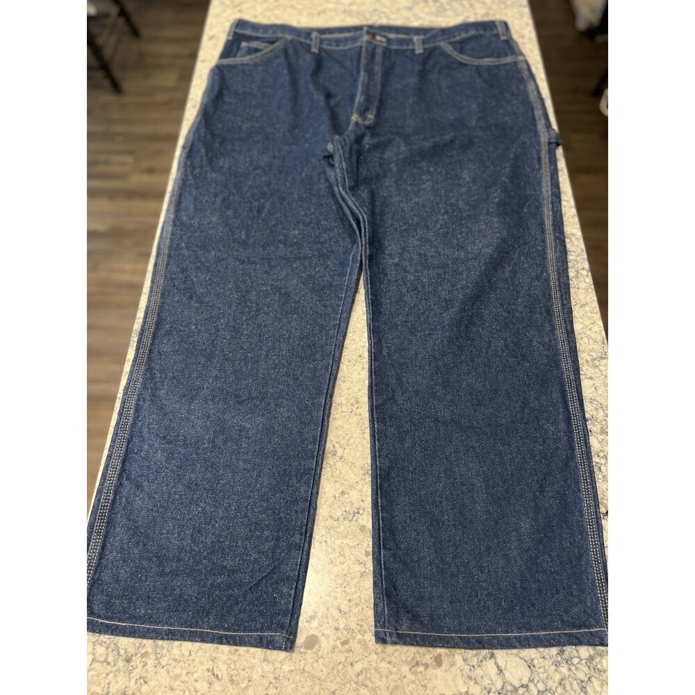 Dickies Mens Jeans Carpenter Workwear Blue Denim Medium Indigo Wash 46x32(30)